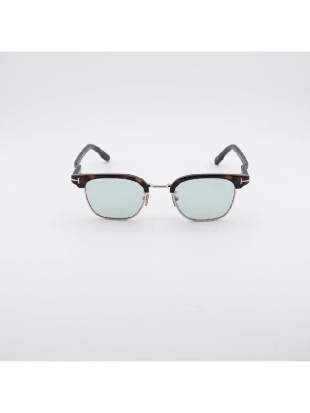Tom Ford FT1119-D 52N Sunglasses Dark Havana Browline Frame, Green Lenses